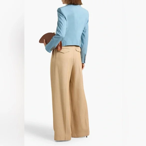 NWT $648 Veronica Beard Hosanna Virgin Wool Blend Dickey Jacket Sea Glass - Picture 3 of 10